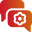 Red camera and gear icon